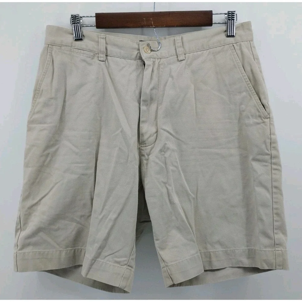 Polo by Ralph Lauren Prospect Short Mens 32 Khaki Tan Flat Front 9in Inseam